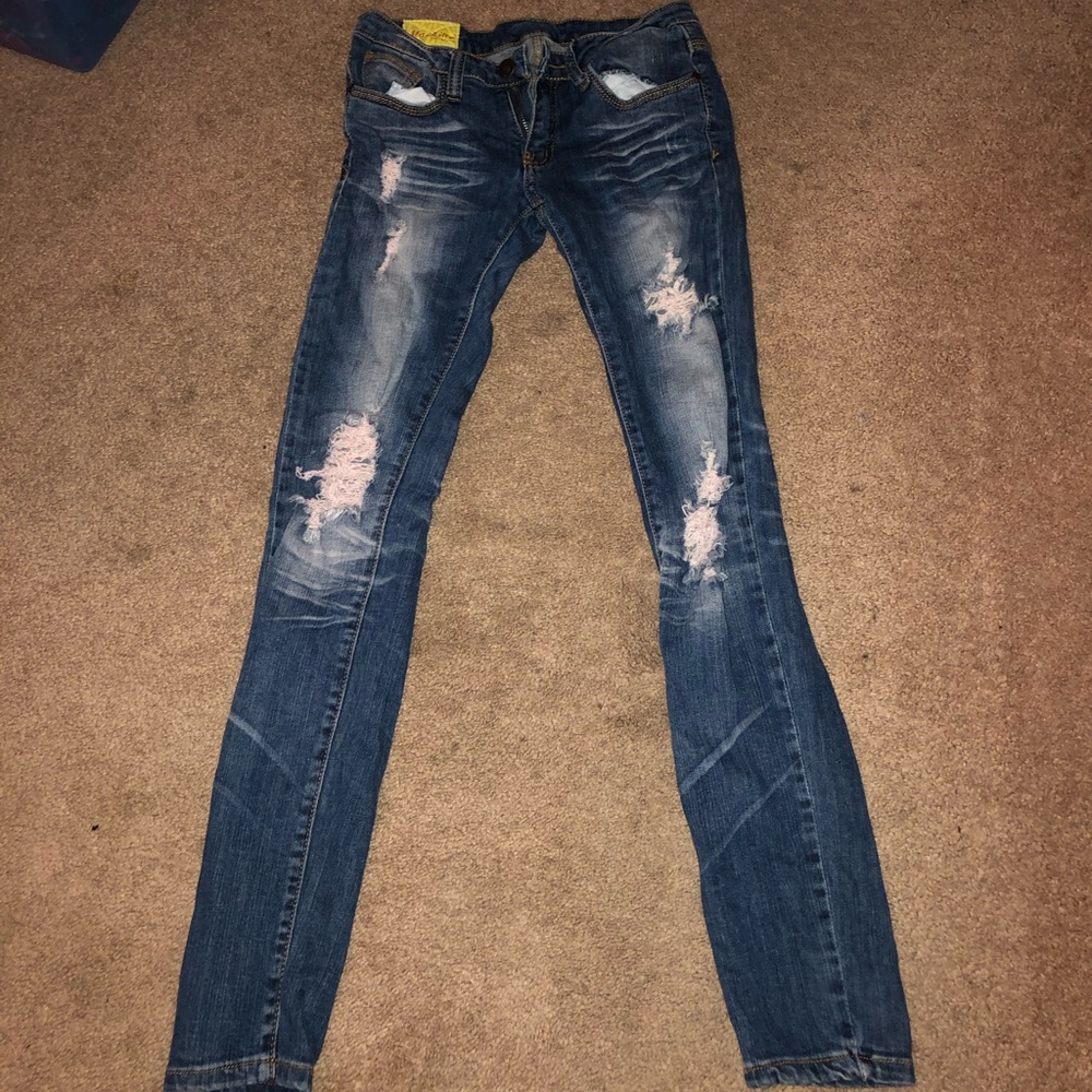 Ripped medium wash jeans